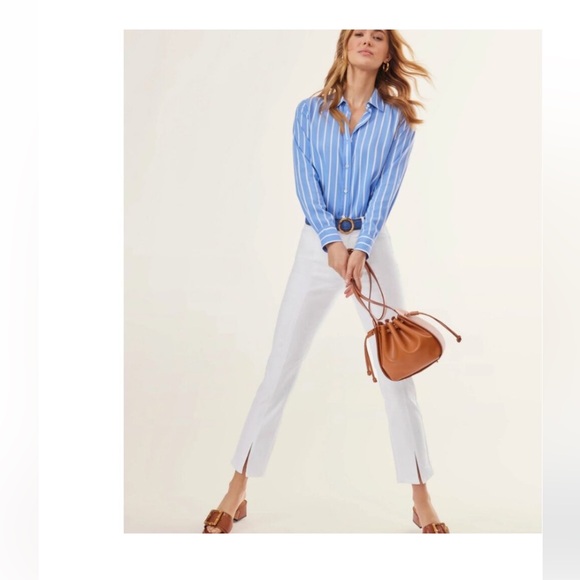 J. McLaughlin Women's Rainey White Front Slit Straight Leg Jeans Size 6 - Picture 7 of 9